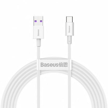 Kabel za Prijenos Podataka i Punjenje USB-A - USB-C Baseus Superior Series, 66W, 2m, Bijeli CATYS-A02