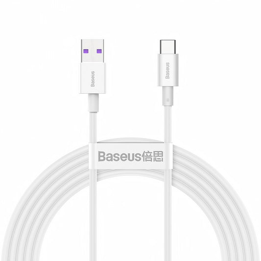 Kabel za Prijenos Podataka i Punjenje USB-A - USB-C Baseus Superior Series, 66W, 2m, Bijeli CATYS-A02