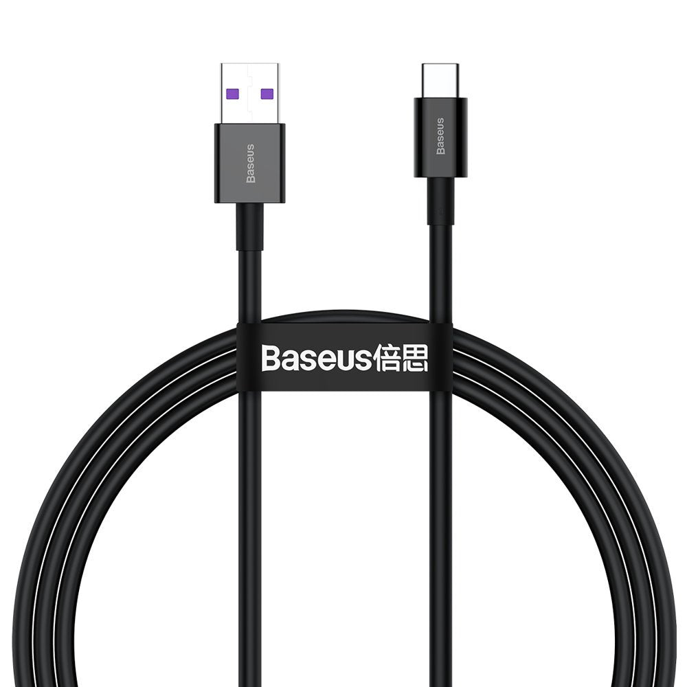 Kabel za Prijenos Podataka i Punjenje USB-A - USB-C Baseus Superior Series, 66W, 1m, Crni CATYS-01