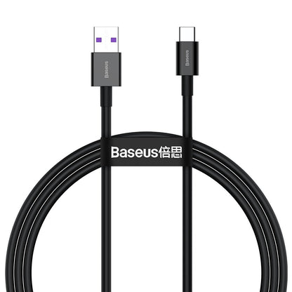 Kabel za Prijenos Podataka i Punjenje USB-A - USB-C Baseus Superior Series, 66W, 1m, Crni CATYS-01