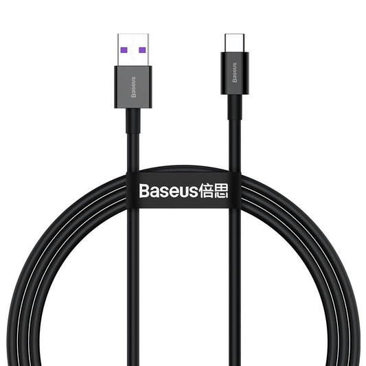 Kabel za Prijenos Podataka i Punjenje USB-A - USB-C Baseus Superior Series, 66W, 1m, Crni CATYS-01