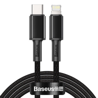 Kabl za prenos podataka i punjenje USB-C - Lightning Baseus High Density Braided, 20W, 2m, Crni CATLGD-A01