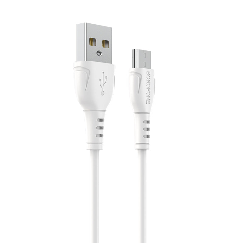 Kabel za Prijenos Podataka i Punjenje USB-A - microUSB Borofone BX51 Triumph MP, 18W, 1m, Bijeli