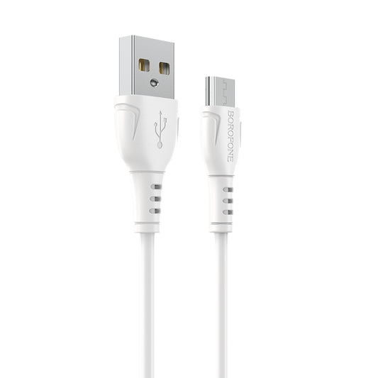 Data and Charging Cable USB-A - microUSB Borofone BX51 Triumph MP, 18W, 1m, White