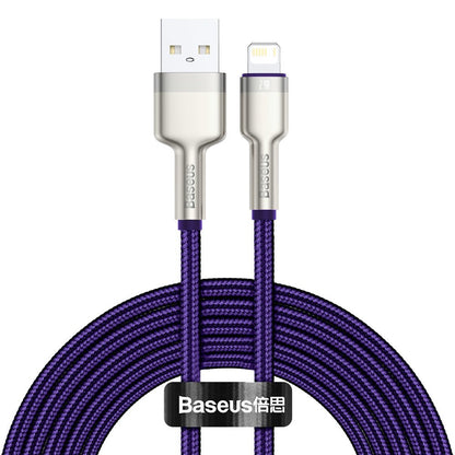 Kabl za podatke i punjenje USB-A - Lightning Baseus Cafule Metal Series, 18W, 2m, Ljubičasti CALJK-B05