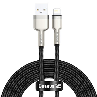Kabl za prenos podataka i punjenje USB-A - Lightning Baseus Cafule Metal Series, 18W, 2m, Crni CALJK-B01
