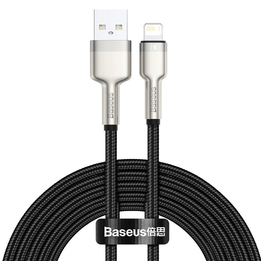 Kabl za prenos podataka i punjenje USB-A - Lightning Baseus Cafule Metal Series, 18W, 2m, Crni CALJK-B01