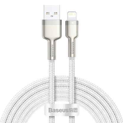 Kabl za prenos podataka i punjenje USB-A - Lightning Baseus Cafule Metal Series, 18W, 2m, Beli CALJK-B02