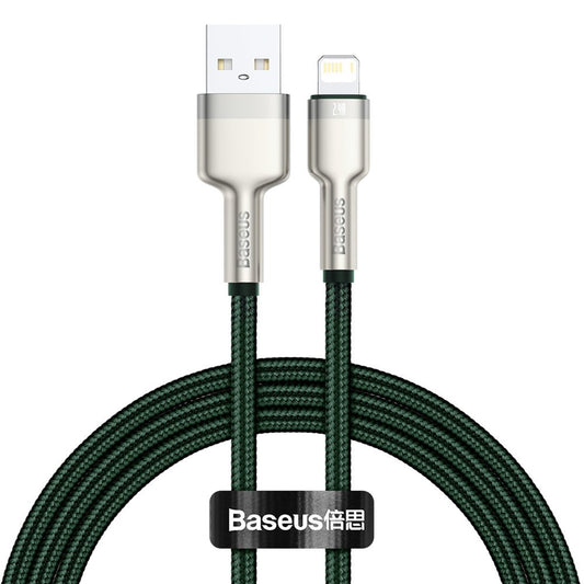Kabl za prenos podataka i punjenje USB-A - Lightning Baseus Cafule Metal Series, 18W, 1m, Zeleni CALJK-A06