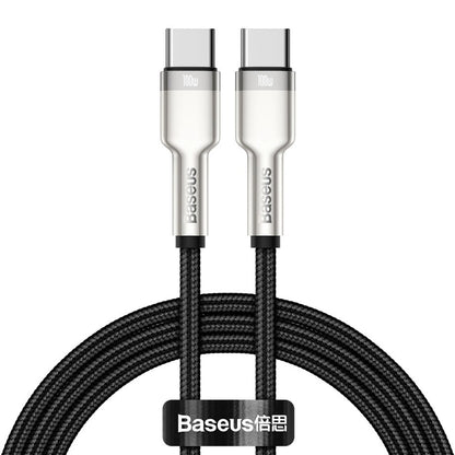 Kabl za Prenos Podataka i Punjenje USB-C - USB-C Baseus Cafule Metal Series, 100W, 1m, Crni CATJK-C01