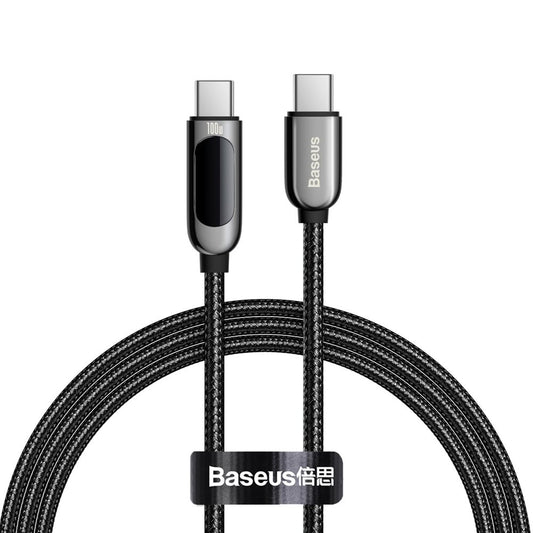 USB-C Data and Charging Cable - USB-C Baseus Display, 100W, 1m, Black CATSK-B01