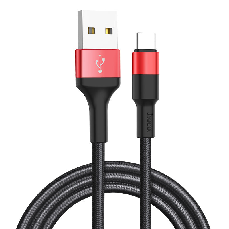 Kabl za podatke i punjenje USB-A - USB-C HOCO X26 Xpress, 18W, 1m, Crno Crveni