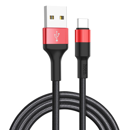 Kabl za podatke i punjenje USB-A - USB-C HOCO X26 Xpress, 18W, 1m, Crno Crveni