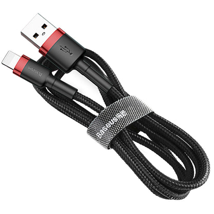 Data and Charging Cable USB-A - Lightning Baseus Cafule, 18W, 0.5m, Red CALKLF-A19