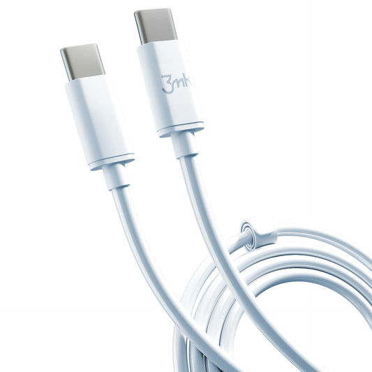 USB-C - USB-C kabl za prenos podataka i punjenje 3MK Hyper, 100W, 2m, Bela