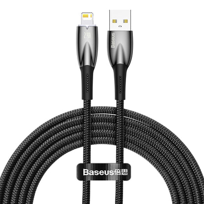 Kabel za Prijenos Podataka i Punjenje USB-A - Lightning Baseus Glimmer Series, 20W, 2m, Crni