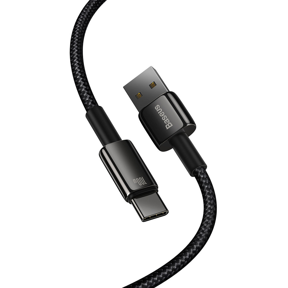 Kabl za Prenos Podataka i Punjenje USB-A - USB-C Baseus Tungsten Gold, 100W, 2m, Crni CAWJ000101