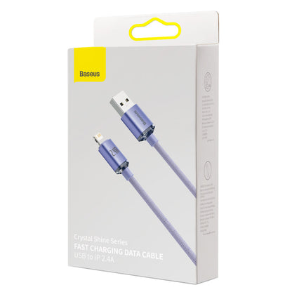 Baseus Crystal Shine Series USB-A - Lightning Data and Charging Cable, 18W, 1.2m, Purple CAJYY000005 
