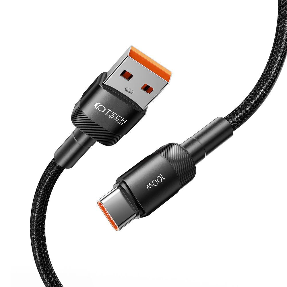 Data and Charging Cable USB-A - USB-C Tech-Protect Ultraboost EVO, 100W, 3m, Black 