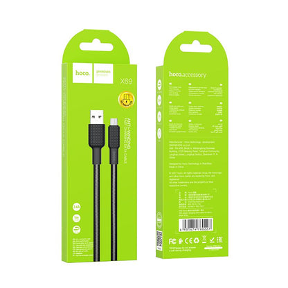 Kabel za Prijenos Podataka i Punjenje USB-A - microUSB HOCO X69, 18W, 1m, Crni