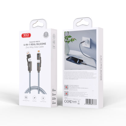 Data and Charging Cable USB-C / USB-A - USB-C / Lightning XO Design NB275 2in1, 60W, 1m, Black 