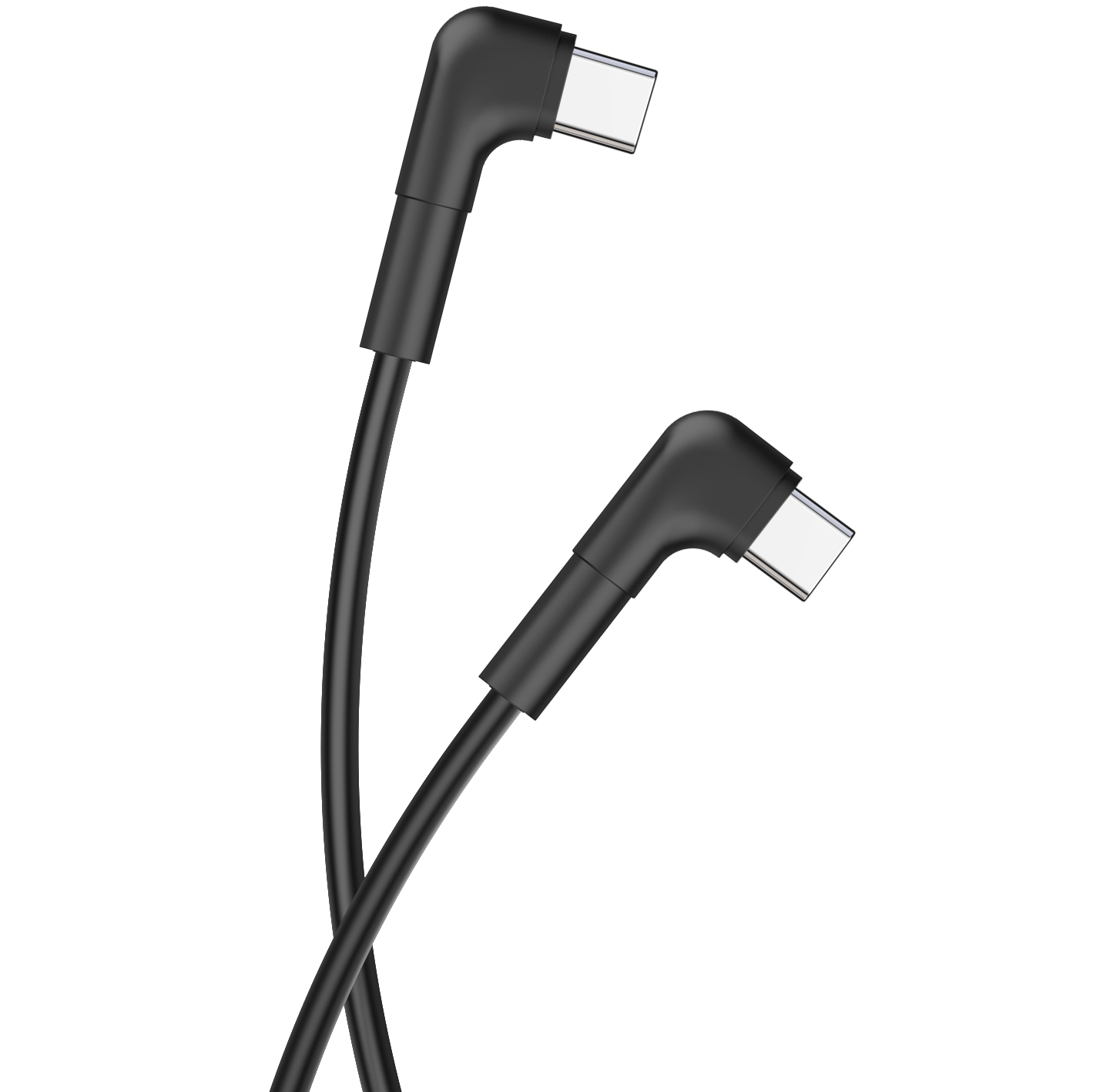 USB-C Data and Charging Cable - USB-C MaXlife MXUC-09 Angled, 60W, 1m, Black 