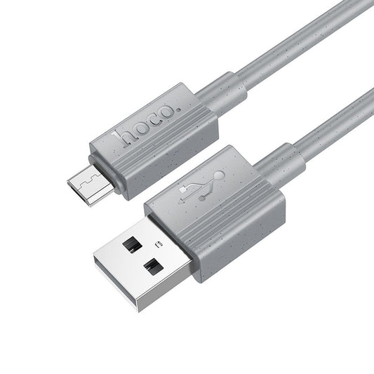 Kabl za prenos podataka i punjenje USB-A - microUSB HOCO X107, 18W, 1m, Sivi