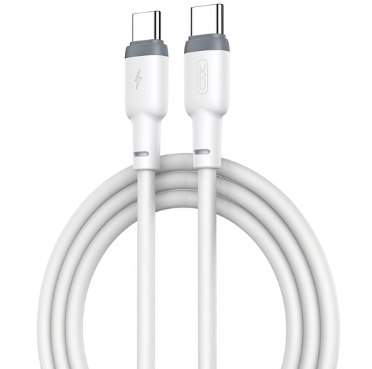 USB-C Data and Charging Cable - USB-C XO Design NB208B, 60W, 1m, White 