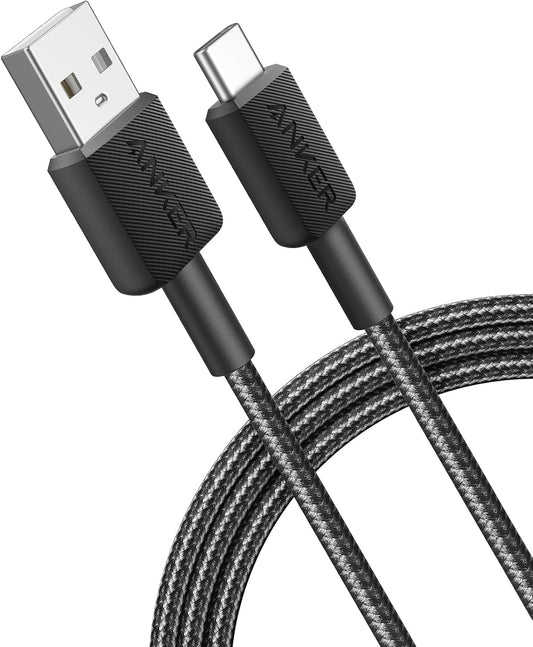 Data and Charging Cable USB-A - USB-C Anker 322, 18W, 1.8m, Black A81H6G11 