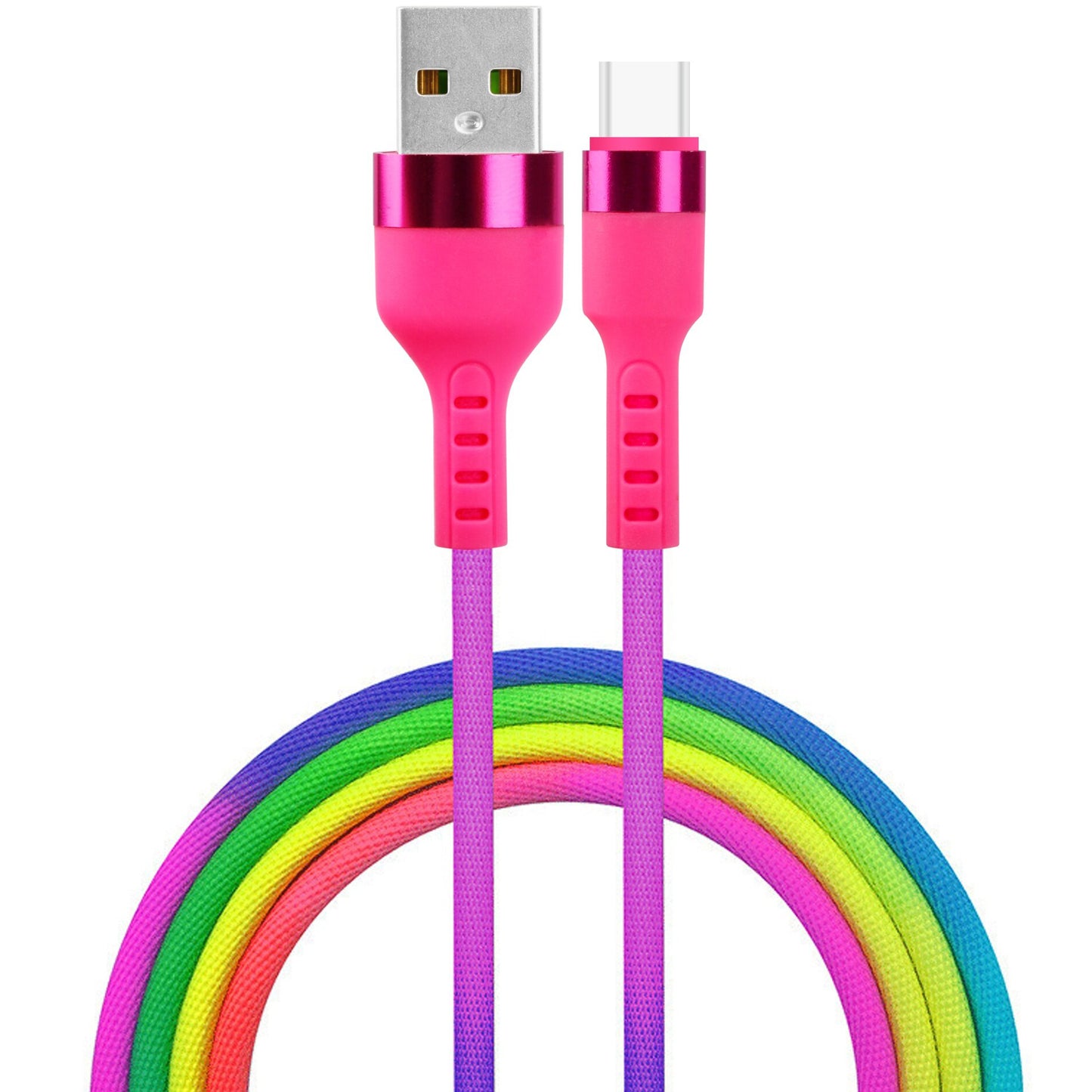 Kabl za Prenos Podataka i Punjenje USB-A - USB-C Setty, 18W, 1.2m, Višebojni KNA-C-1.22.113