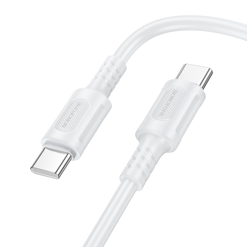 Kabl za Prenos Podataka i Punjenje USB-C - USB-C Borofone BX111 Feliz, 60W, 1m, Beli