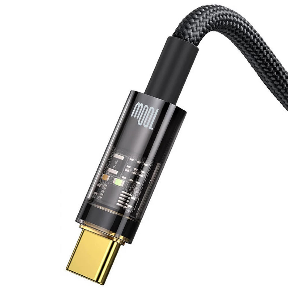 Kabl za Prenos Podataka i Punjenje USB-A - USB-C Baseus Explorer, 100W, 1m, Crni CATS000201
