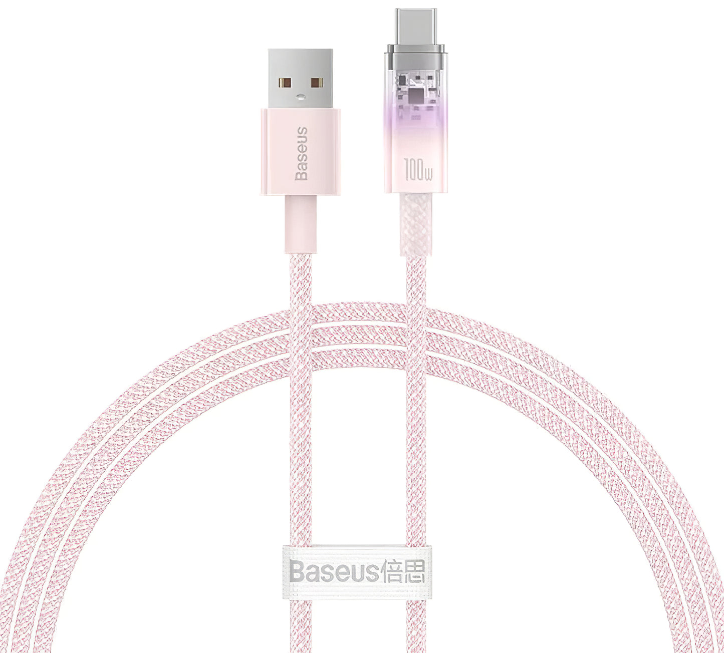 Kabel za Prijenos Podataka i Punjenje USB-A - USB-C Baseus Explorer, 100W, 1m, Roza CATS010404