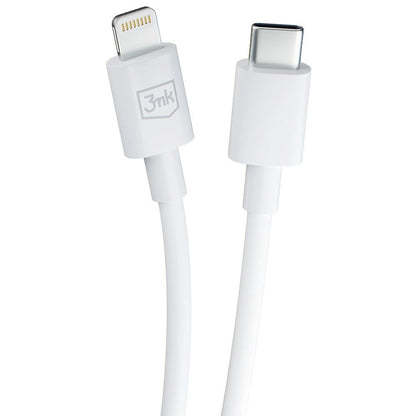 Data and Charging Cable USB-C - Lightning 3MK Hyper, 20W, 1.2m, White 