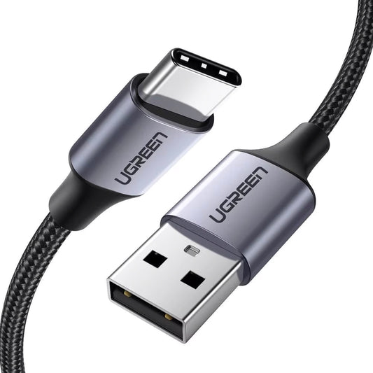 USB-A to USB-C Data and Charging Cable UGREEN US288, 18W, 0.5m, Black 