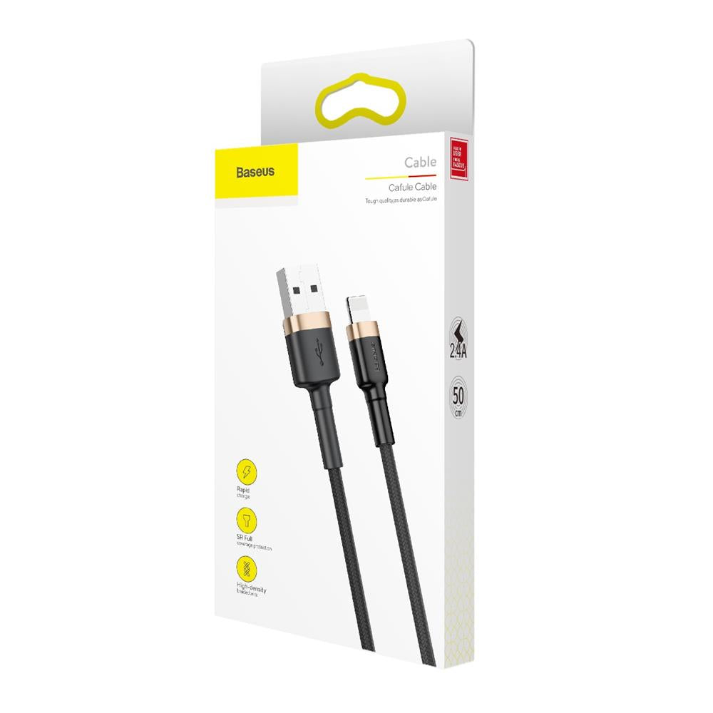 Kabl za Prenos Podataka i Punjenje USB-A - Lightning Baseus Cafule, 18W, 1m, Zlatni