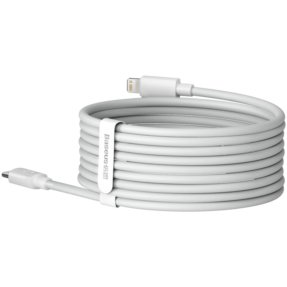Data and Charging Cable USB-C - Lightning Baseus Simple Wisdom, 20W, 1.5m, Set 2 pieces, White 