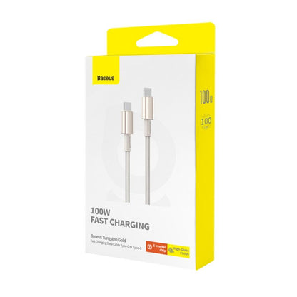 Kabl za Podatke i Punjenje USB-C - USB-C Baseus Tungsten Gold, 100W, 1m, Zlatni P10319800G21-00