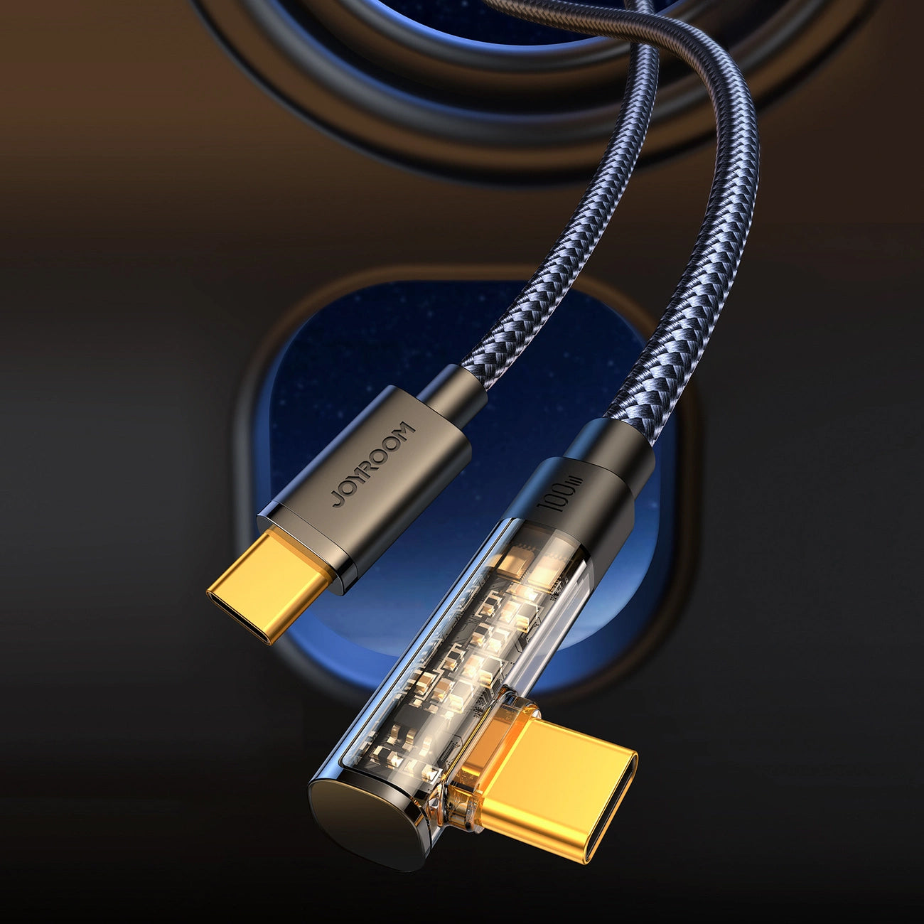 Kabl za podatke i punjenje USB-C - USB-C Joyroom S-CC100A6 Angled, 100W, 1.2m, Crni
