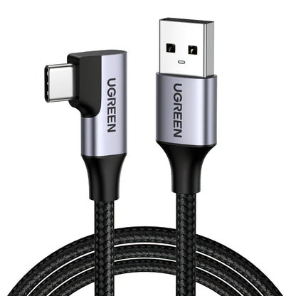 Kabl za Prenos Podataka i Punjenje USB-A - USB-C UGREEN US385 Angled, 60W, 1m, Sivi