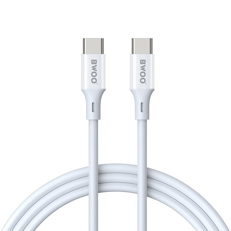 Kabl za podatke i punjenje USB-C - USB-C BWOO X282, 60W, 1m, Bela