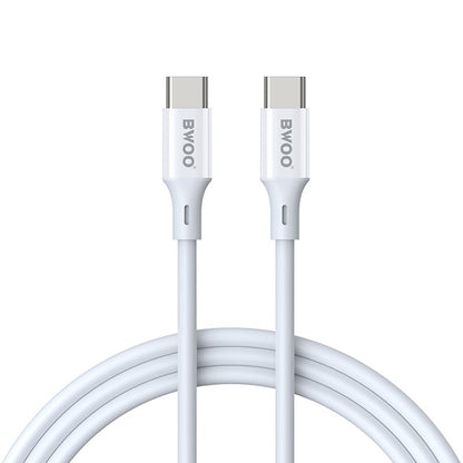 Kabl za podatke i punjenje USB-C - USB-C BWOO X282, 60W, 1m, Bela