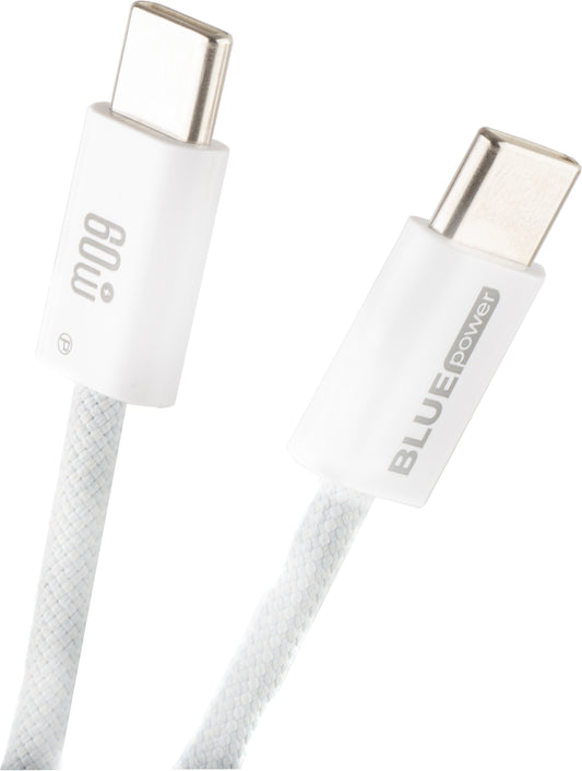 Kabl za podatke i punjenje USB-C - USB-C Blue Power NB-Q273, 60W, 1m, Beli