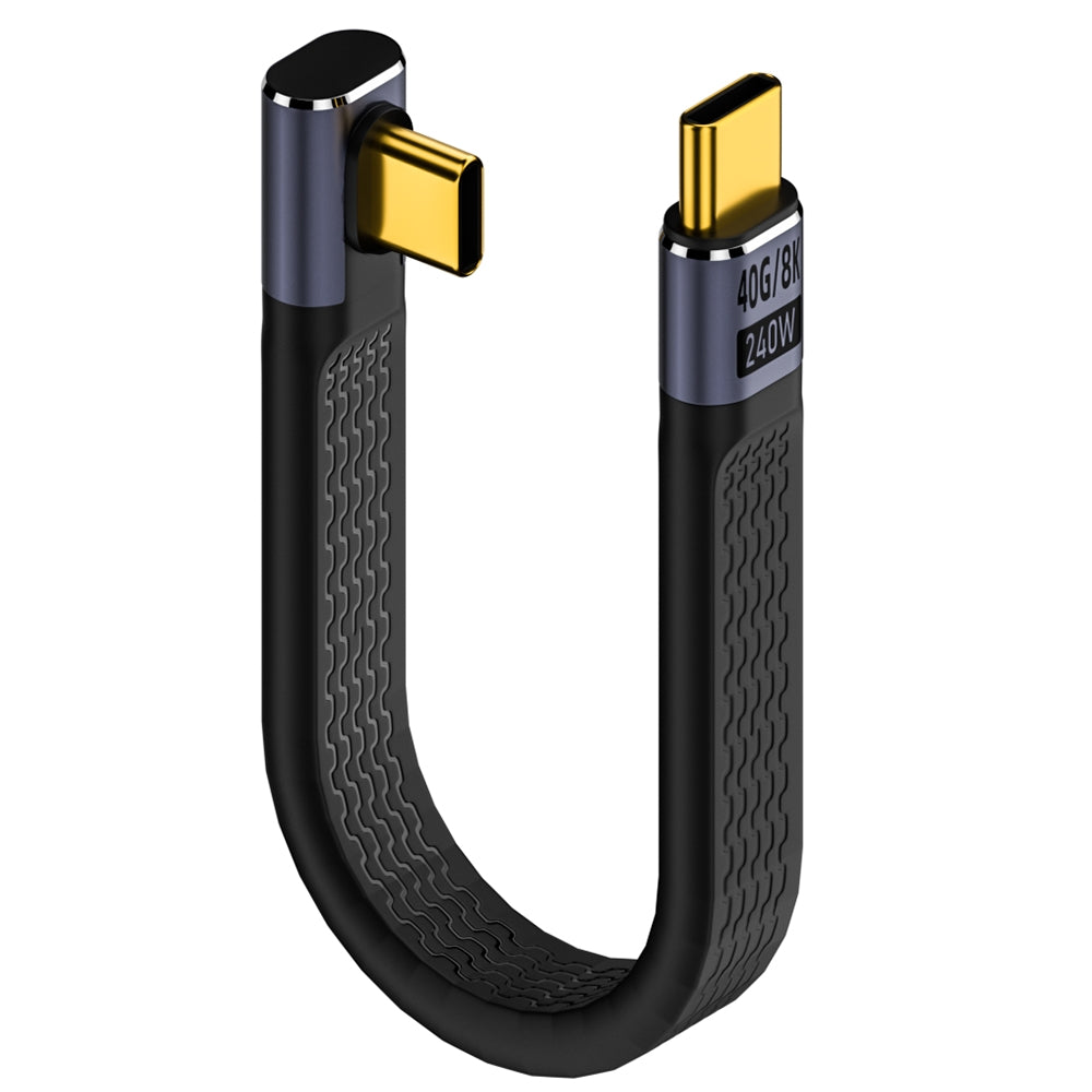Kabl za prenos podataka i punjenje USB-C - USB-C OEM Angled 8K Video, 240W, 0.15m, Crni