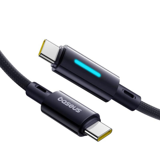 Kabl za podatke i punjenje USB-C - USB-C Baseus Lit Button Control, 100W, 2m, Crni P10379000121-01