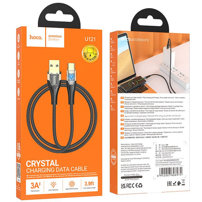 Kabl za Prenos Podataka i Punjenje USB-A - USB-C HOCO U121, 18W, 1.2m, Crni