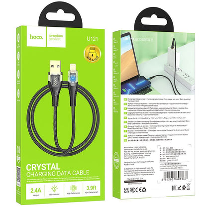 Kabl za Prenos Podataka i Punjenje USB-A - Lightning HOCO U121, 18W, 1.2m, Crni