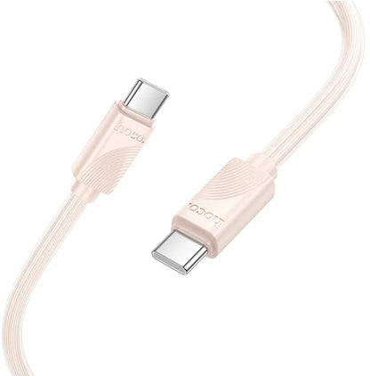Kabl za prenos podataka i punjenje USB-C - USB-C HOCO X114, 60W, 1m, Roze