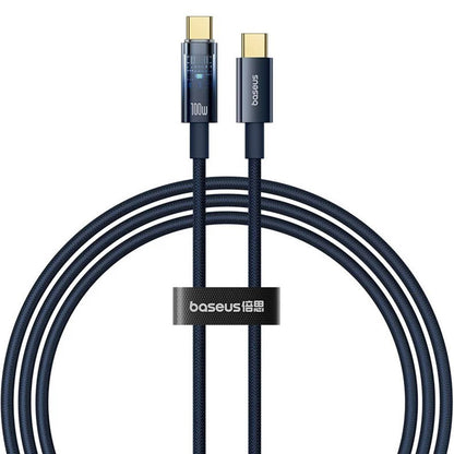 Kabl za podatke i punjenje USB-C - USB-C Baseus Explorer, 100W, 1m, Tamnoplavi P10319704321-00