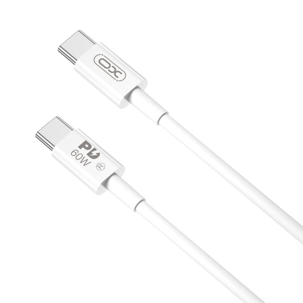 Kabl za podatke i punjenje USB-C - USB-C XO Design NB-Q190A, 60W, 1m, Bela